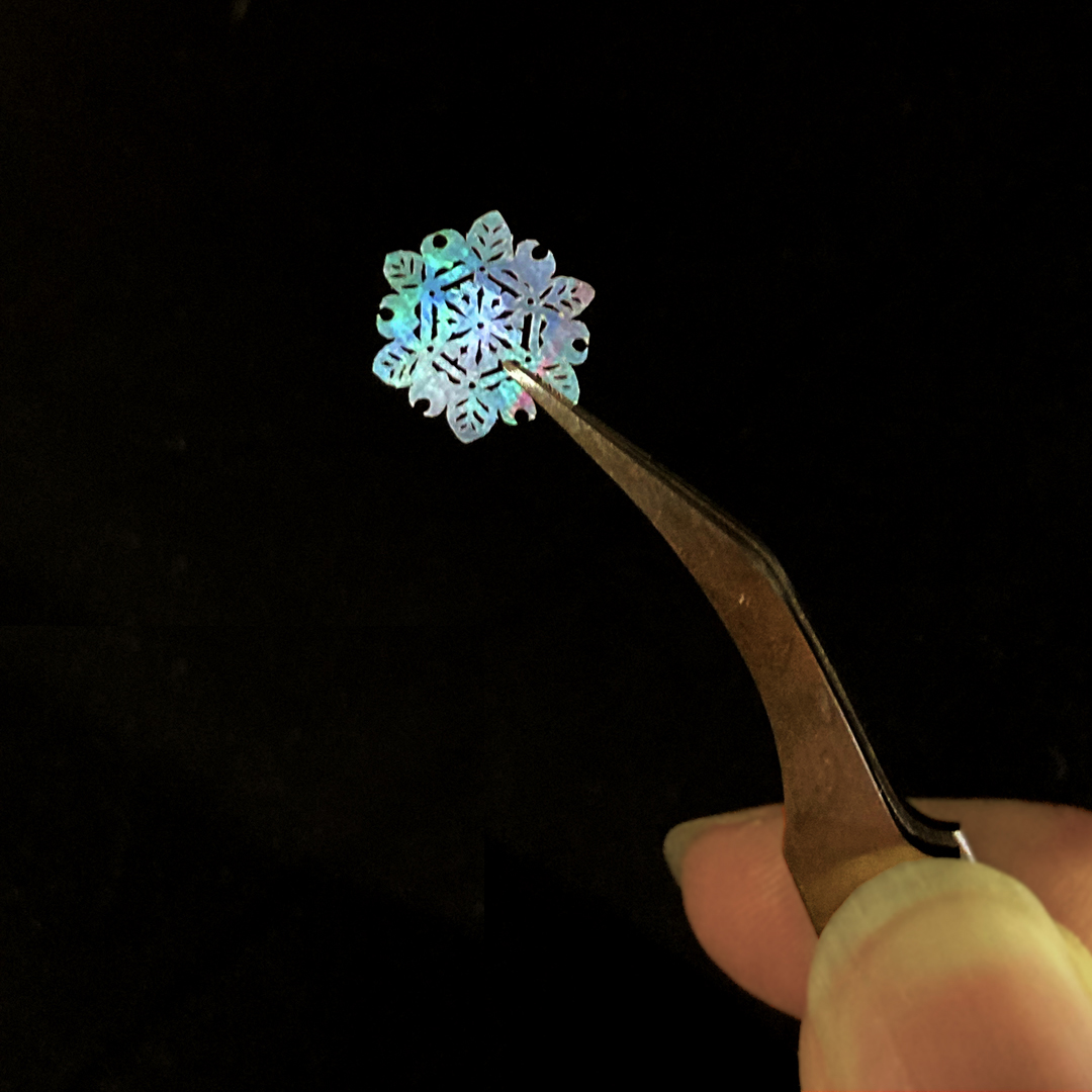 鮑 螺鈿の雪の結晶　雪花文 カット 螺鈿 inlay 工程